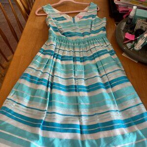 Lilly Pulitzer Size 6 Iveigh Blue Crush Bay Stripe Dress   EUC